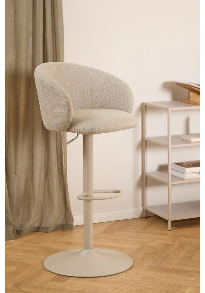 Scaun de bar bej cu înălțime ajustabilă, cu cotiere (înălțime șezut 86 cm) Eleanor – Actona
