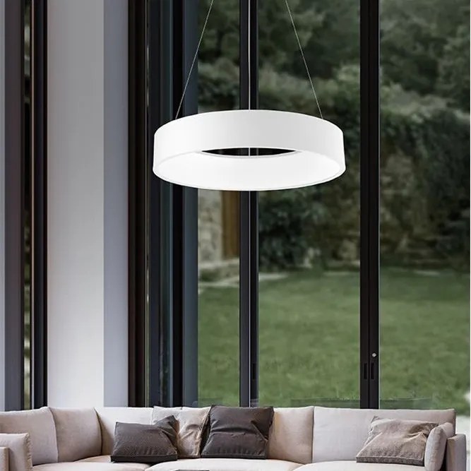 Lustra moderna suspendata LED 4000K Ø60cm RANDO alb NVL-6167203