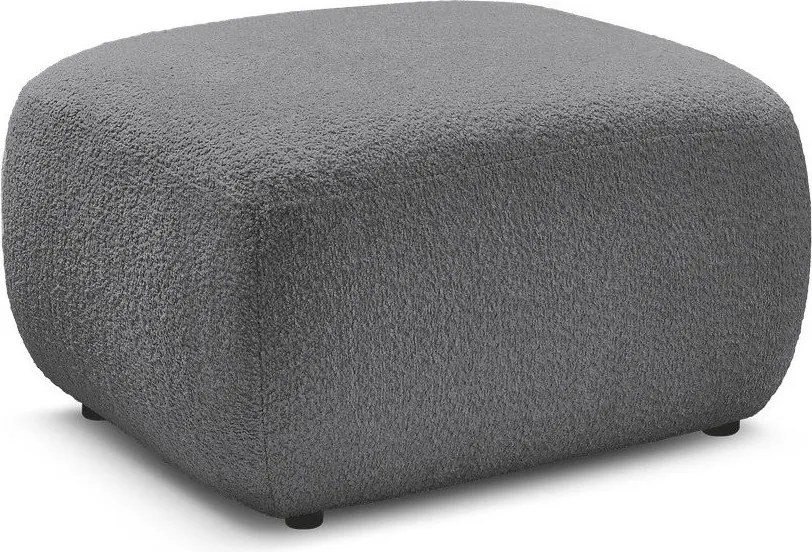 Taburet gri cu tapițerie din țesătură bouclé Montaigne – Bobochic Paris