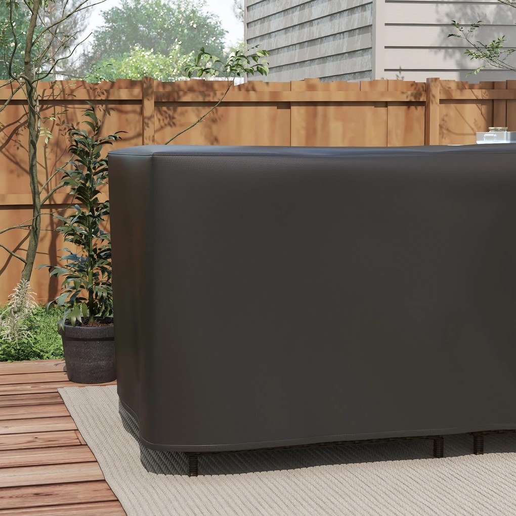 Outsunny Husă de Protecție Impermeabilă Salon de Grădină de Colț 420D Oxford Bâche Exterior anti-UV 250L x 250l x 79H cm, Negru | Aosom Romania