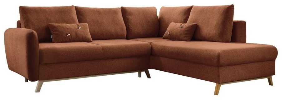 Colțar extensibil cu șezlong pe partea dreaptă Miuform Scandic Lagom L, portocaliu închis