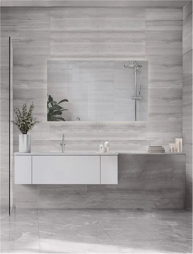 Oglinda baie cu iluminat LED IP44 Alda, 70x120cm