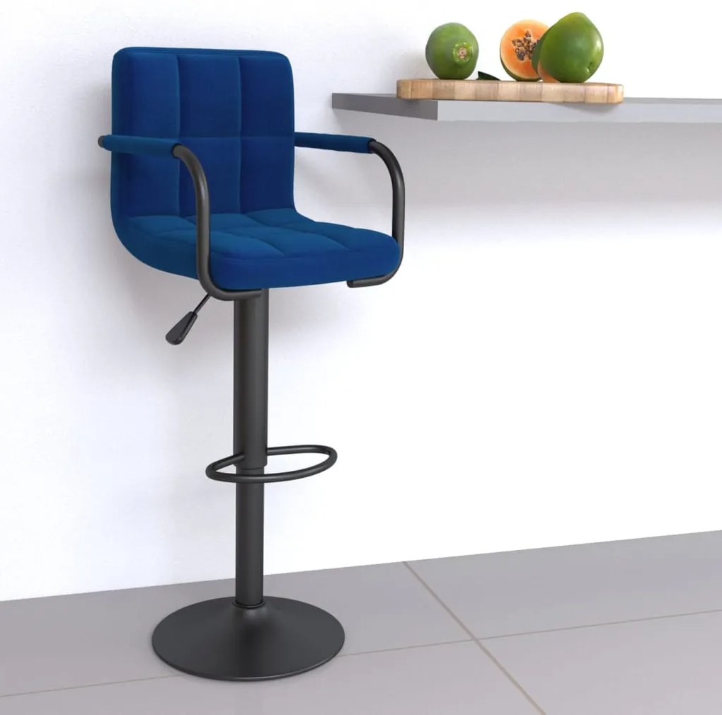 vidaXL Scaun de bar, albastru, material textil