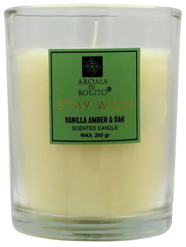 Lumânare în pahar vanilla amber &amp; oak