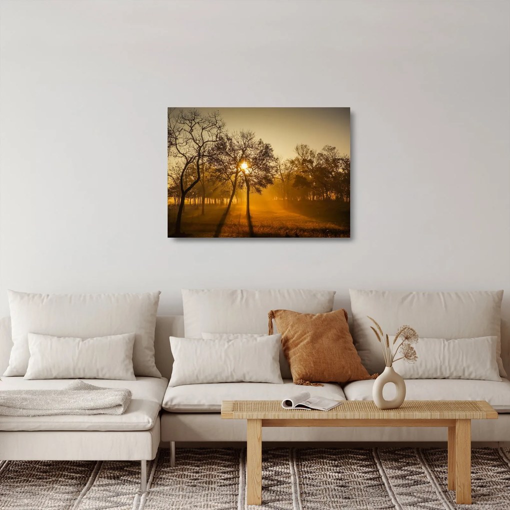 Tablou pe sticlă cu răsăsrit de soare (70x50 cm)