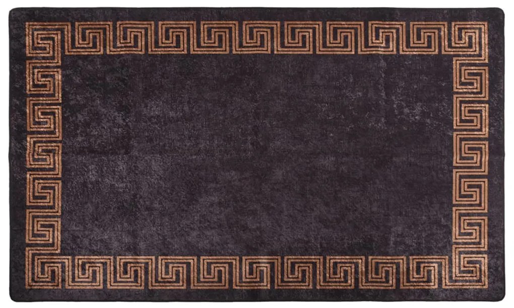 vidaXL Covor lavabil, negru și auriu, 120x170 cm, anti-alunecare