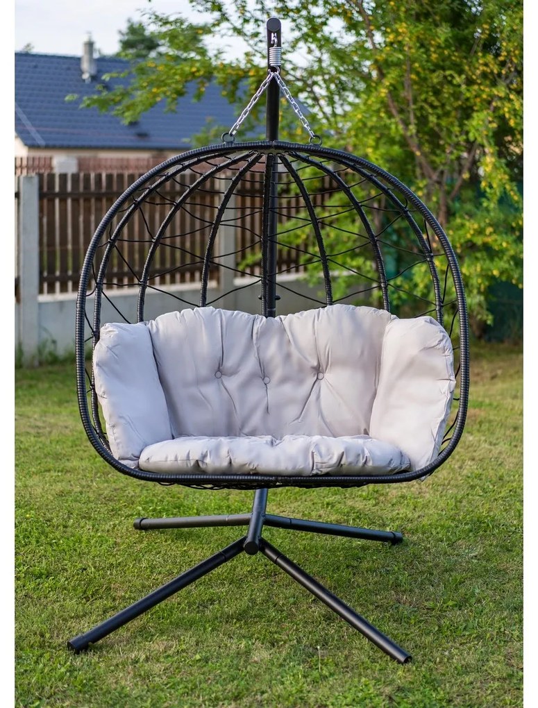 Happy Green Fotoliu suspendat din rattan Villa Big, 120 x 110 x 200 cm