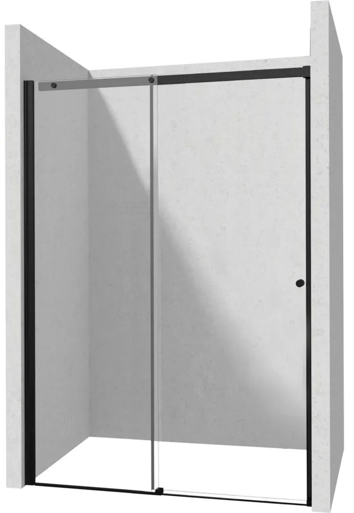 Usa sticla dus culisanta 170x200 cm profil negru Deante Kerria Plus 1700x2000 mm, Negru mat