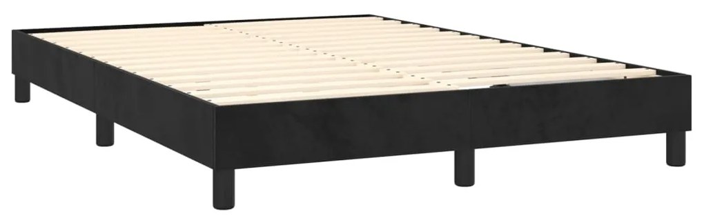 Cadru de pat box spring, negru, 140x190 cm, catifea