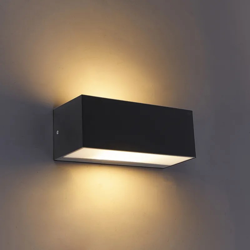 Lampă de perete modernă inteligentă neagră IP65 cu Wi-Fi A60 - Houks