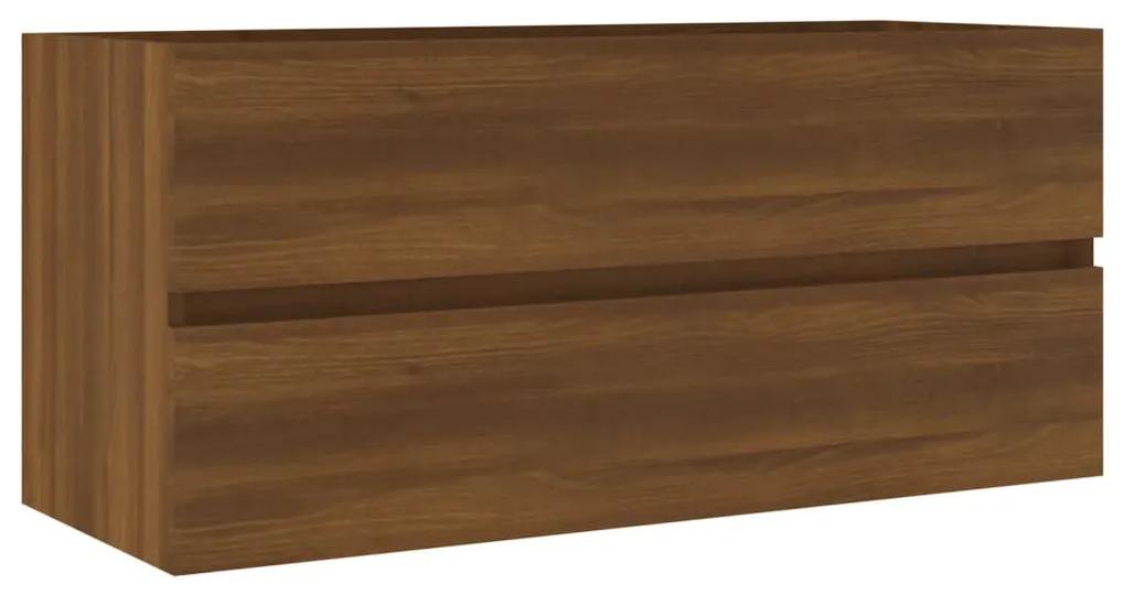 Dulap chiuveta, stejar maro, 100x38,5x45 cm, lemn prelucrat Stejar brun, Dulap pentru chiuveta, 1