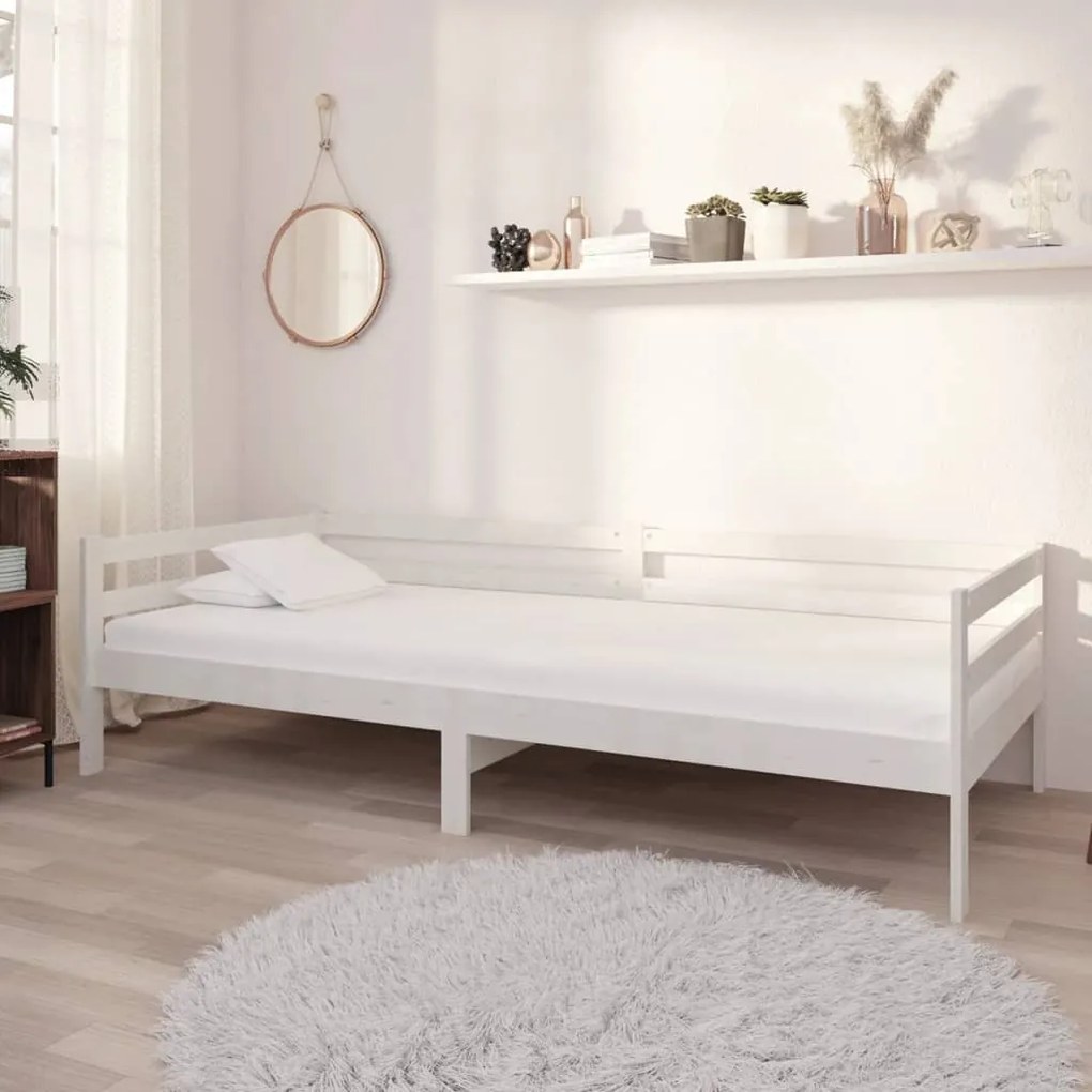 3083570 vidaXL Pat de zi cu saltea, 90x200 cm, lemn masiv de pin