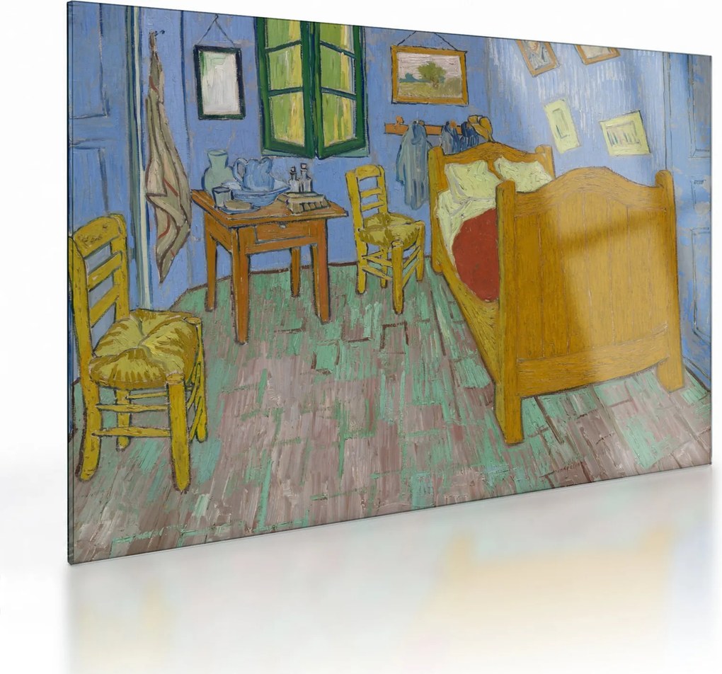 Tablou pe sticlă - Vincent van Gogh, The Bedroom, reproducere (70x50 cm)