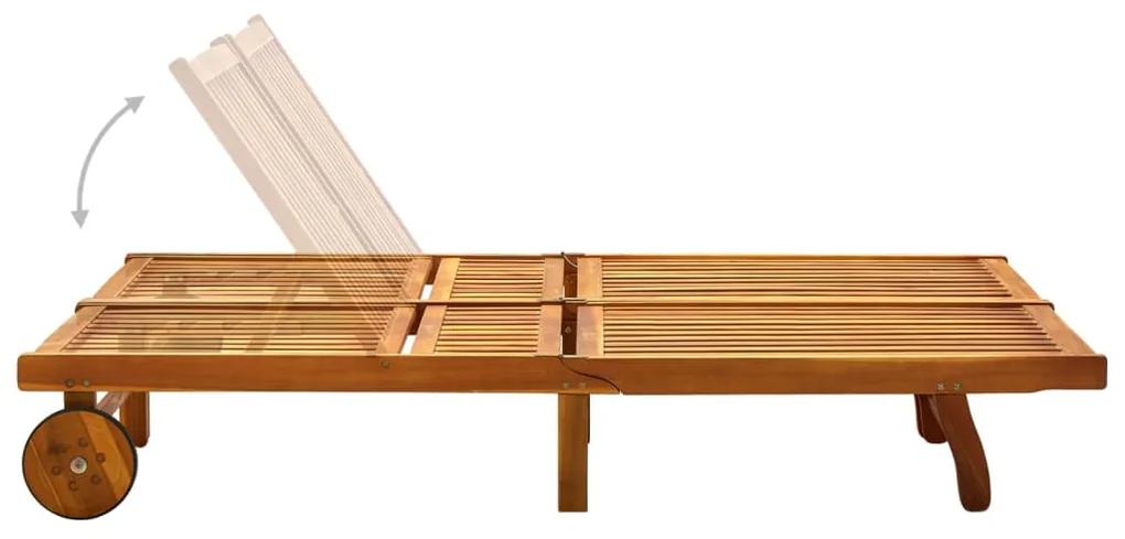 Sezlong, 2 persoane, lemn masiv de acacia 1, Maro, 199 x 123 x 85 cm