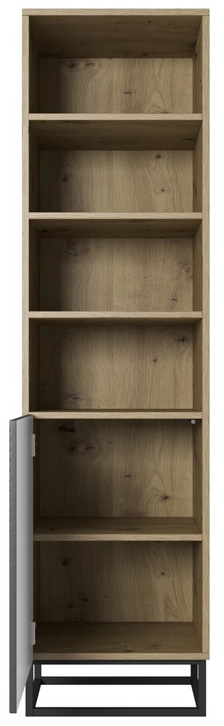 Bibliotecă Asha 50 cm pe soclu metalică - artizanal / rivier stone mat