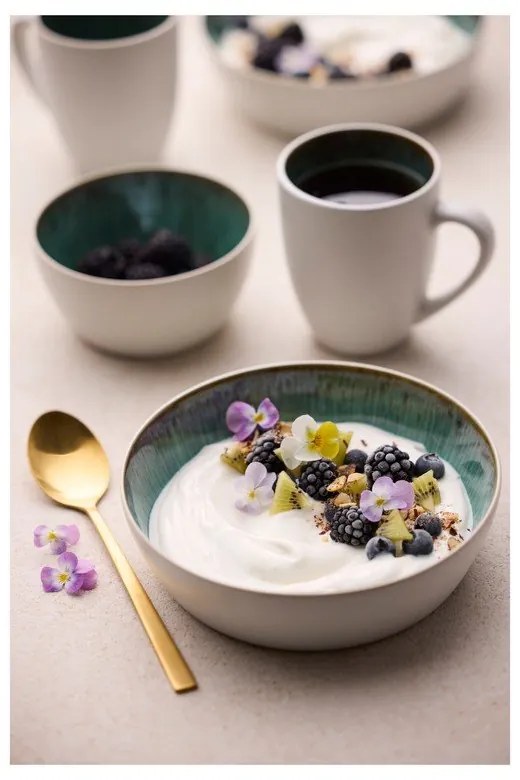 Bol alb/verde din gresie 850 ml Gastro White/Green – Bitz