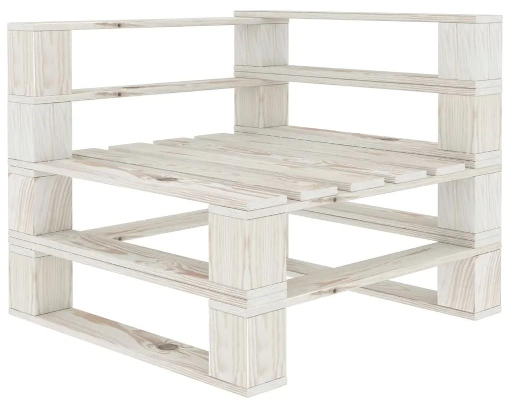 Set mobilier de gradina din paleti cu perne crem, 7 piese, lemn cream and white, 1