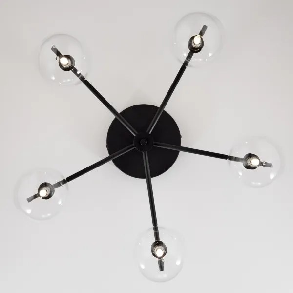 Lustră aplicată Jupiter 2046 PRATO 5xG9/10W/230V negru/transparent