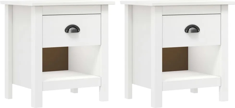 vidaXL Noptiere Hill, 2 buc., 46x35x49,5 cm, lemn masiv de pin