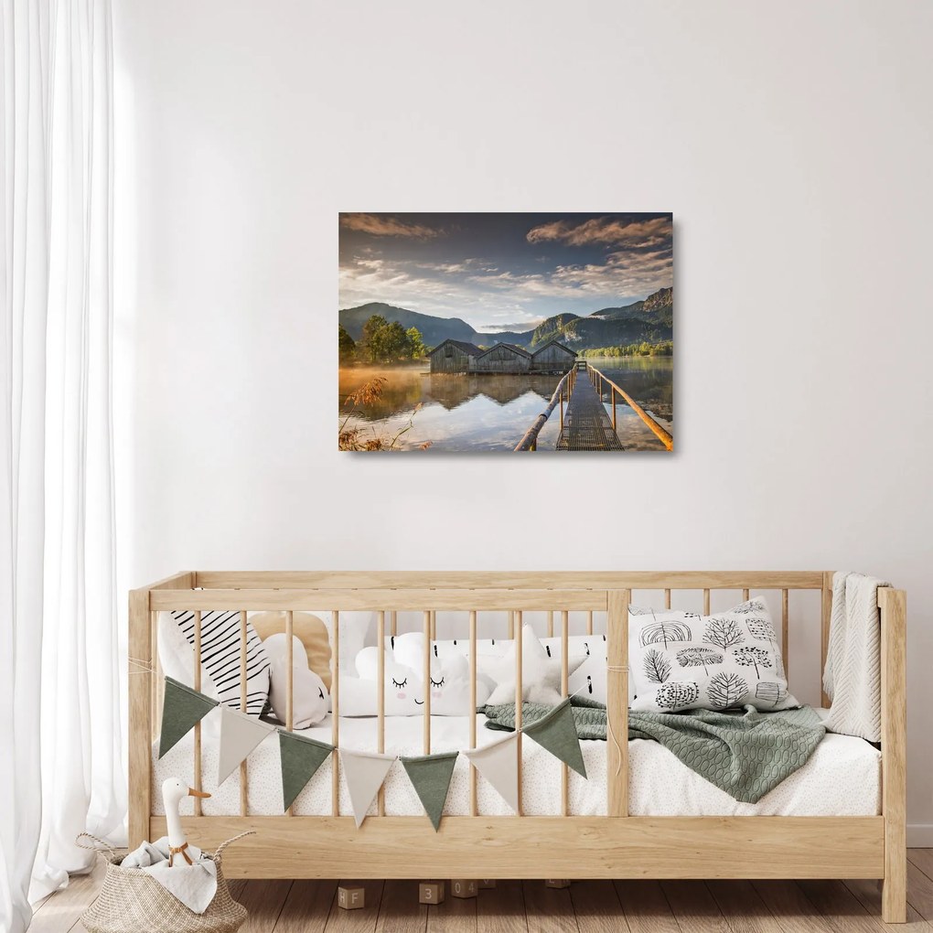 Tablou pe sticlă cu lac (70x50 cm)