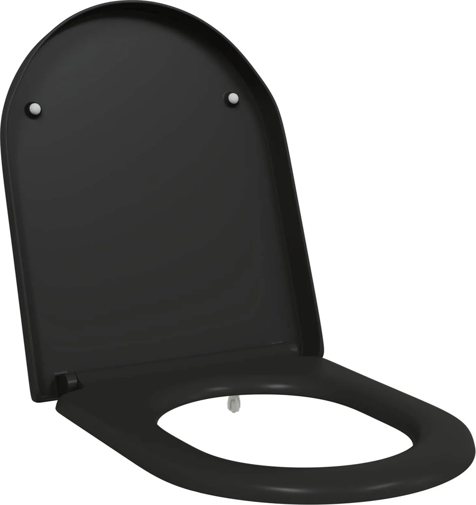 vidaXL Capacul de toaletă Negru 49 x 36 x 4 cm Duroplast