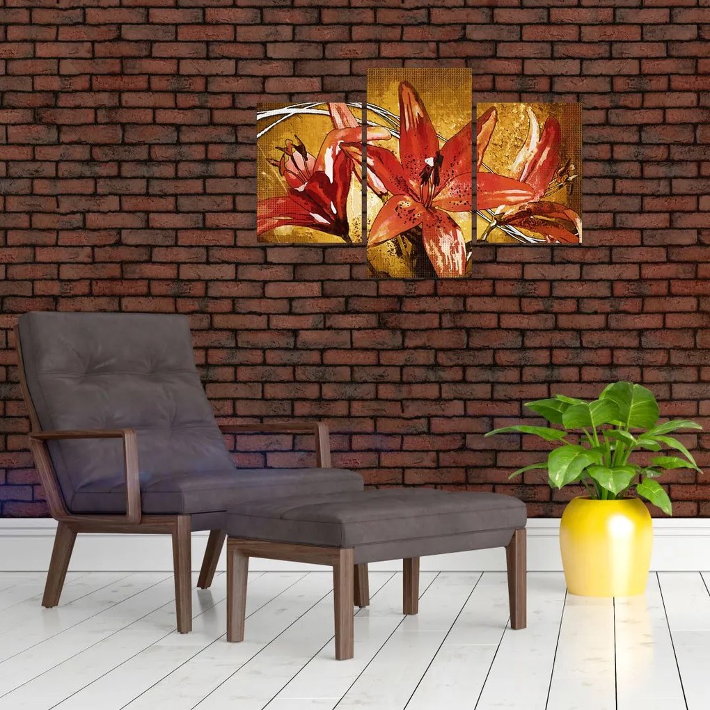 Tablou cu flori de crini (90x60 cm)