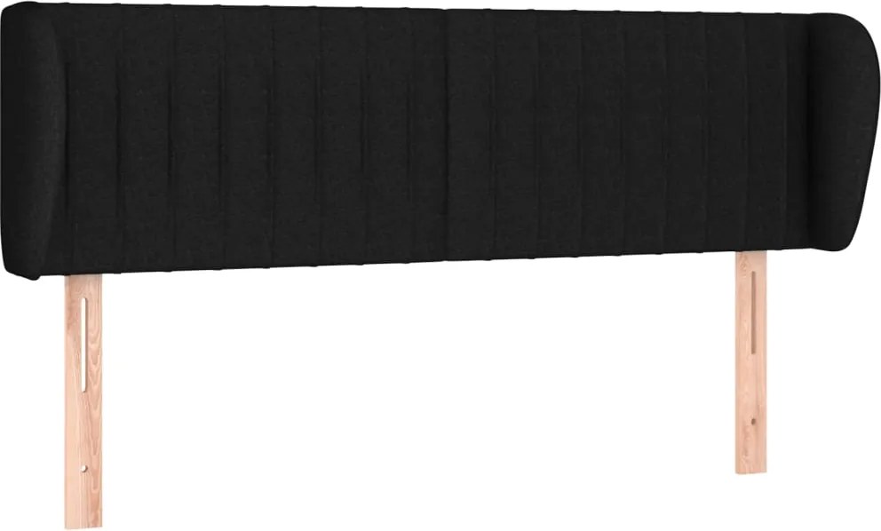 vidaXL Tăblie de pat cu aripioare negru 147x23x78/88 cm textil