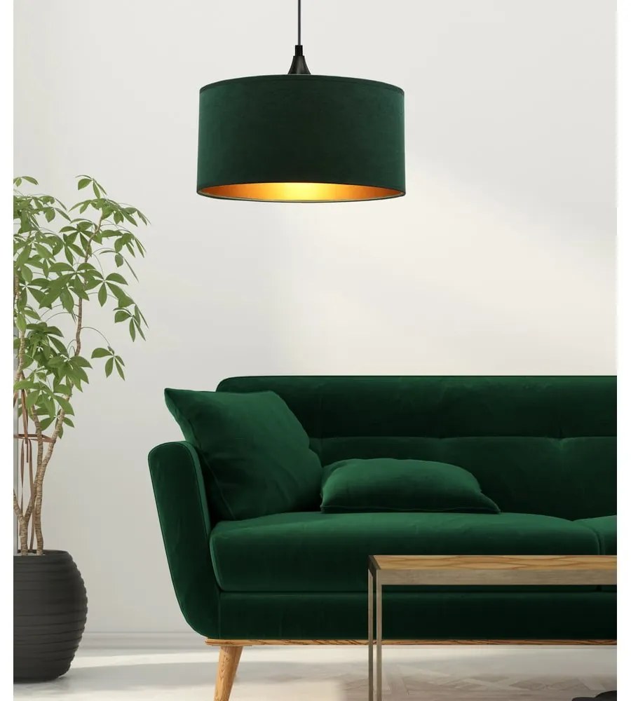 Lustră în culoarea petrolului cu abajur textil ø 30 cm Maloto – Candellux Lighting