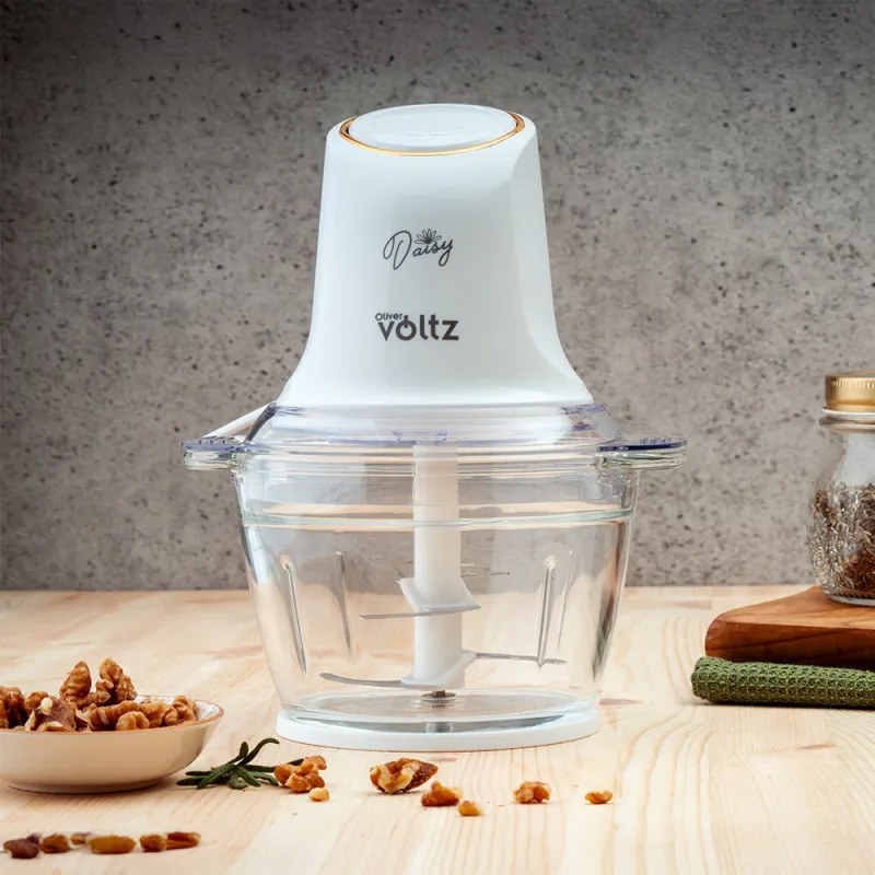 Blender Oliver Voltz Daisy OV51111W, 600 W, 1 l, vas din sticlă, cuțit dublu, funcție puls, alb
