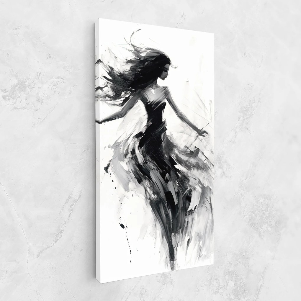 Tablou Canvas, 100x200cm, Dormitor si Living, Femei, Siluete, Black Ink Woman