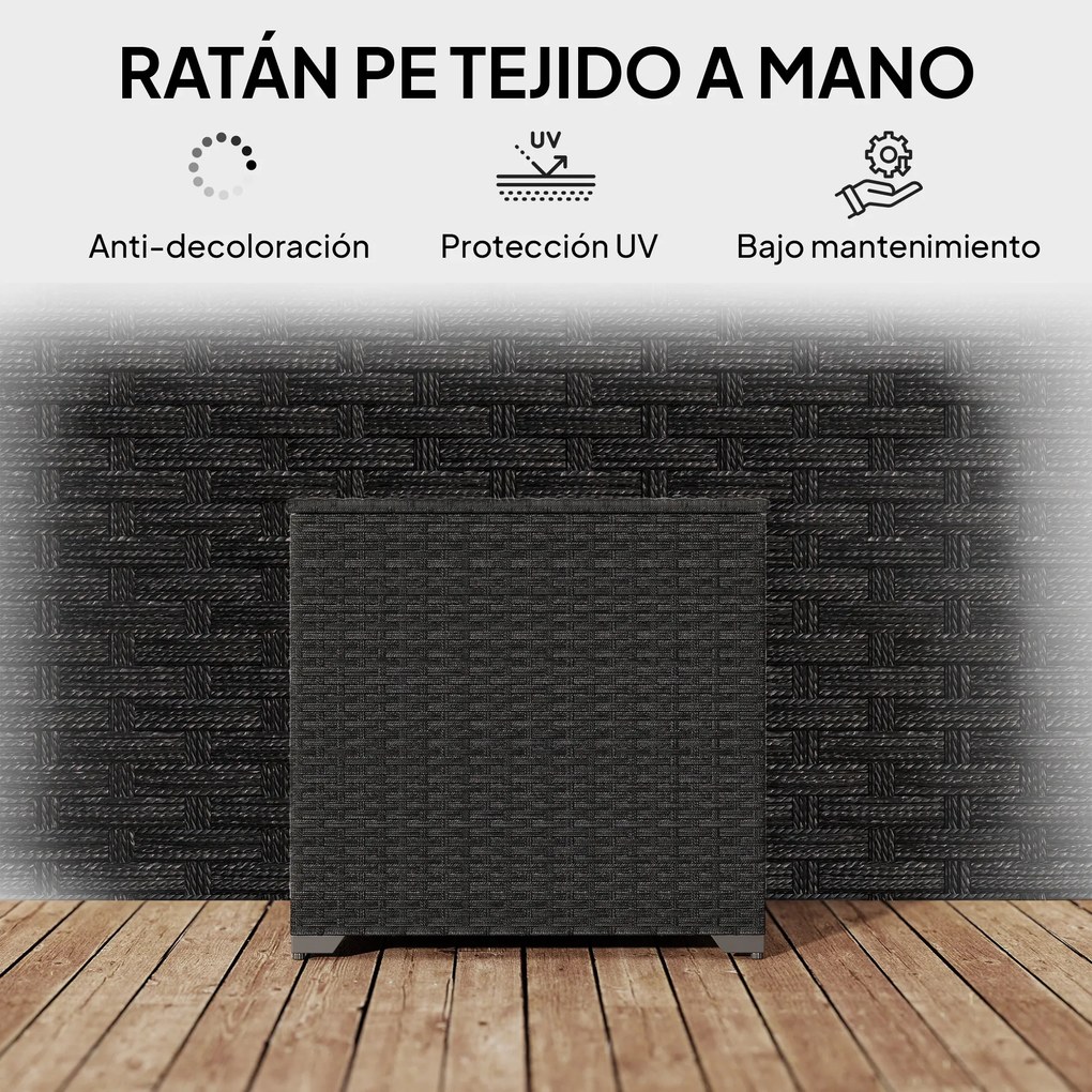 Outsunny Cufăr de depozitare exterior din ratan de 253 L cu tijă hidraulică, căptușeală cu fermoar și cadru din oțel, Negru | Aosom Romania