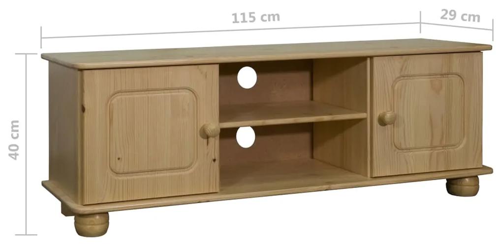 Comoda TV, 115 x 29 x 40 cm, lemn masiv de pin 1, Maro
