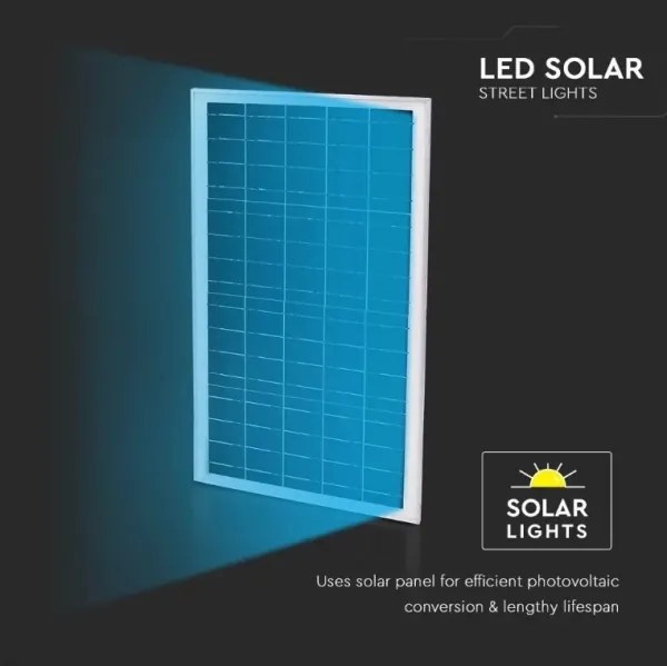 Lampă solară stradală LED reglabilă 50W 6,4V 4000K IP65 cu DO