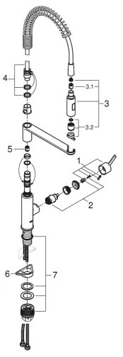 GROHE 30361000 - Baterie pentru chiuvetă GET 455 mm, crom lucios