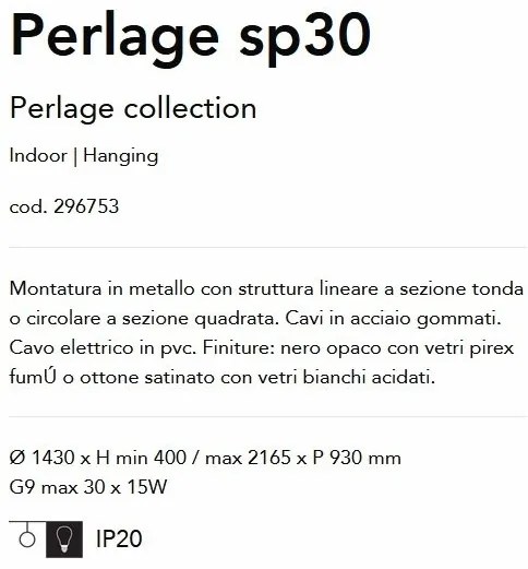 Lustra moderna cu 30 surse de lumina PERLAGE SP30 NERO