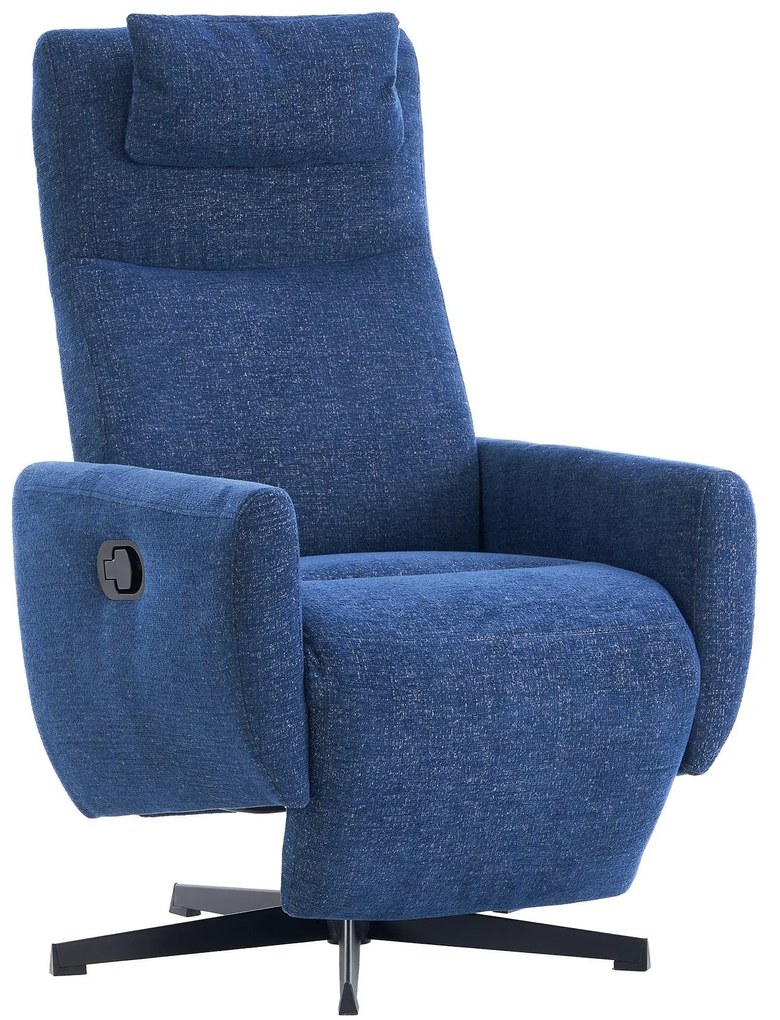 Fotoliu confortabil cu funcție de relaxare, cu bază rotativă și spătar reglabil, 67x80,5x110 cm, Albastru