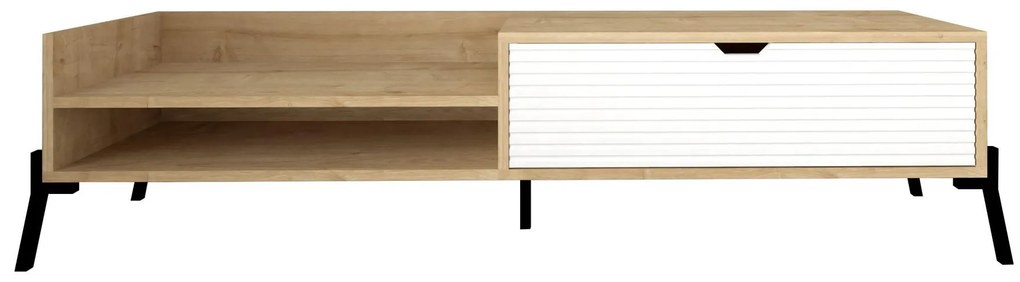 Set mobilier living Tretsilla (Stejar zafir + alb + negru). 1107151