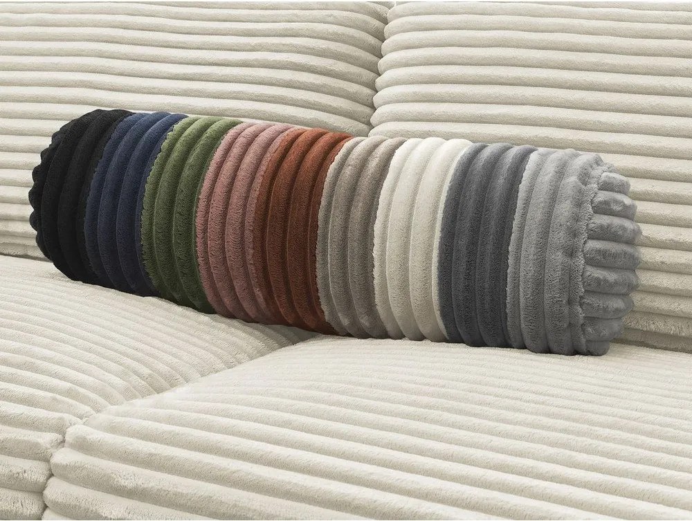 Canapea bej pentru dormitul zilnic/extensibilă cu tapițerie din catifea reiată 240 cm Hugo – Bobochic Paris