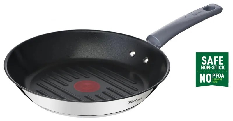 Tefal G7314055 DAILY COOK Mașină de gătit pe grătar, 26 cm, Thermo-Spot și semnal, inducție, argintiu Sterling