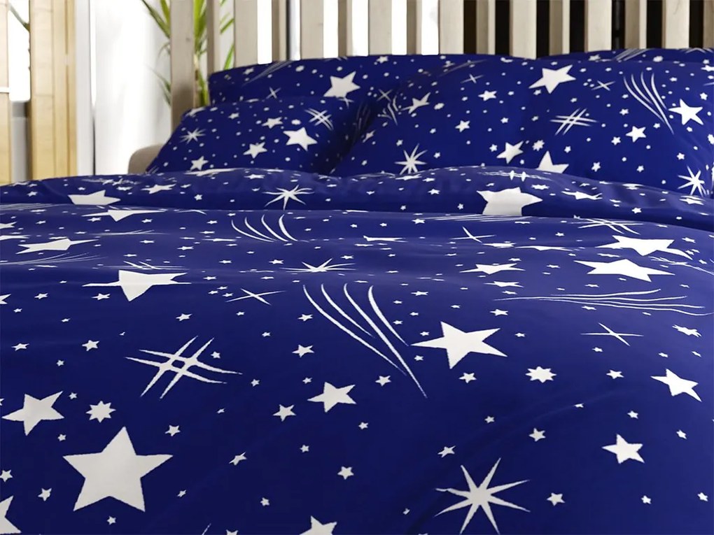 Lenjerie de pat creponata NIGHT SKY POLY albastru Dimensiune lenjerie de pat: 2 buc 70 x 90 cm | 200 x 220 cm