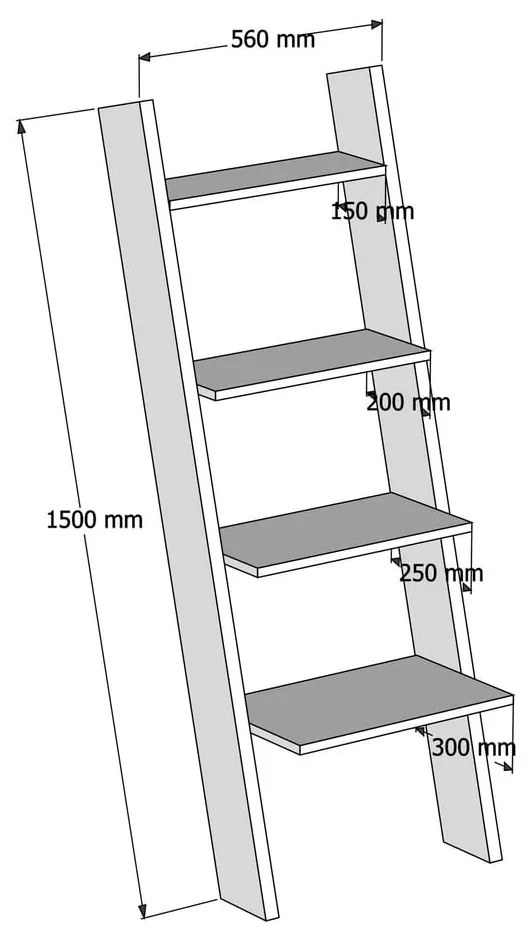 Etajeră albă 56x150 cm Solid – Kalune Design