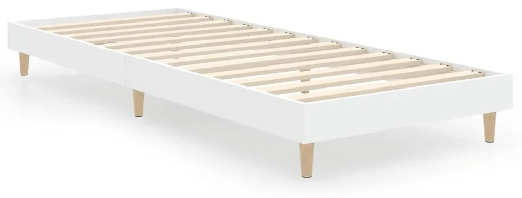 832101 vidaXL Cadru de pat, alb, 75x190 cm, lemn prelucrat