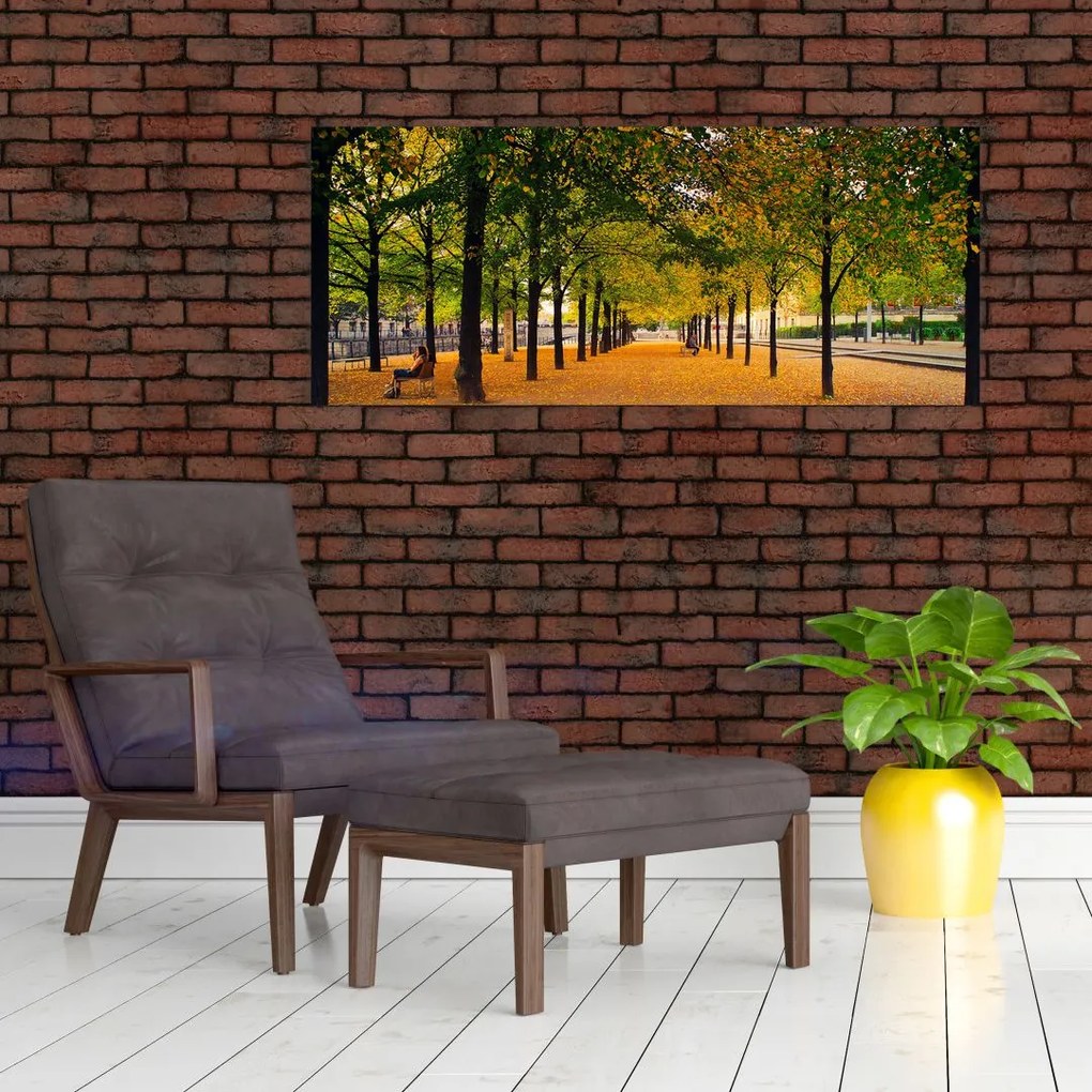 Tablou cu alee cu copaci în toamnă (120x50 cm)