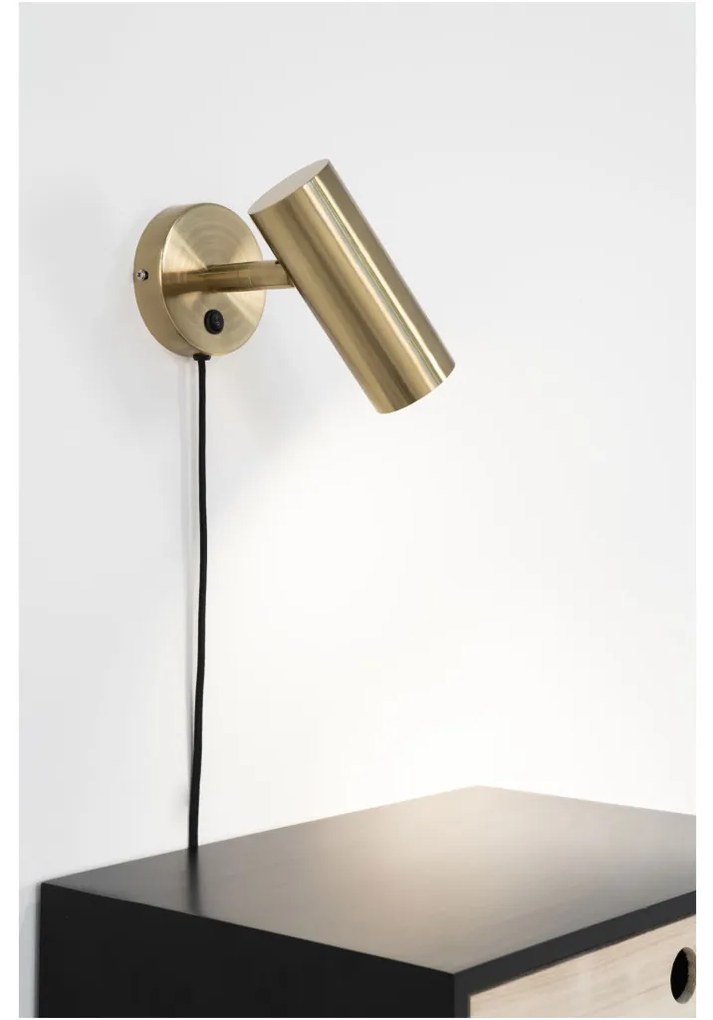 Lampă de perete Paris, cupru, cablu împletit de 190 cm