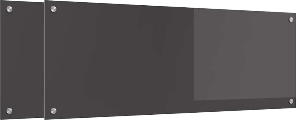 vidaXL Panou de bucătărie 2 pcs Gri închis 110 x 40 cm