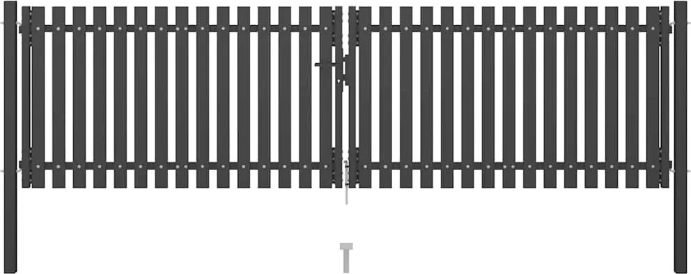 vidaXL Poartă de gard de grădină, oțel, 400x75 cm, antracit