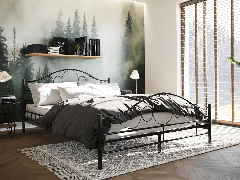 Pat metalic Marigold (Negru) (160x200). Promo -17%. 1060559