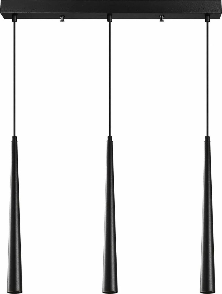 Lustra UZUM 6074, negru, metal, 58x4x45-135 cm