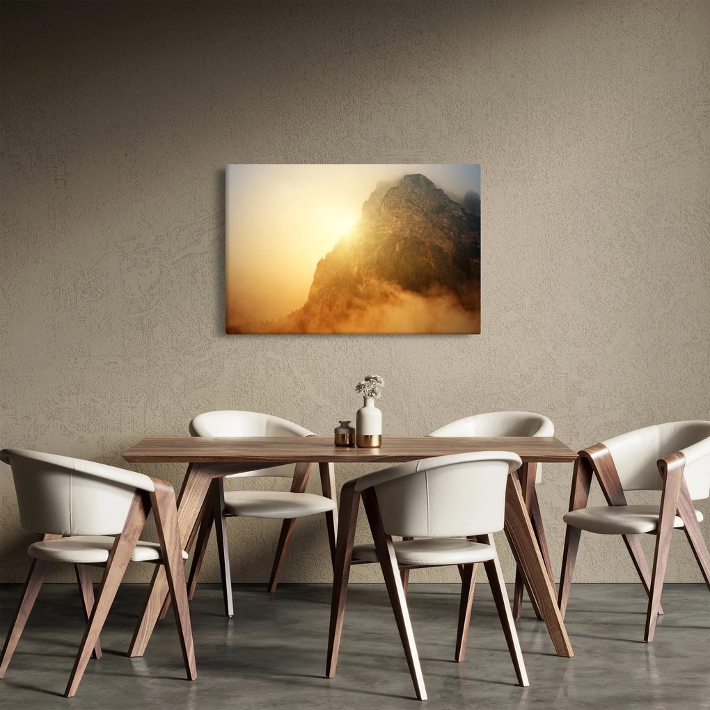 Tabloului muntelui în ceață (90x60 cm)