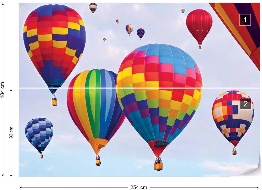 Fototapet GLIX - Hot Air Baloons Colours + adeziv GRATUIT Tapet nețesute - 254x184 cm